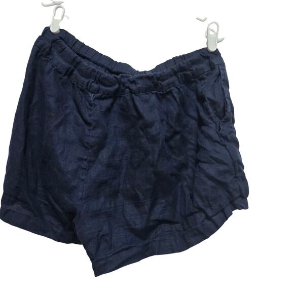 J.Crew Medium Navy Blue Linen Pull-On Shorts Casual Vacation - Picture 2 of 8